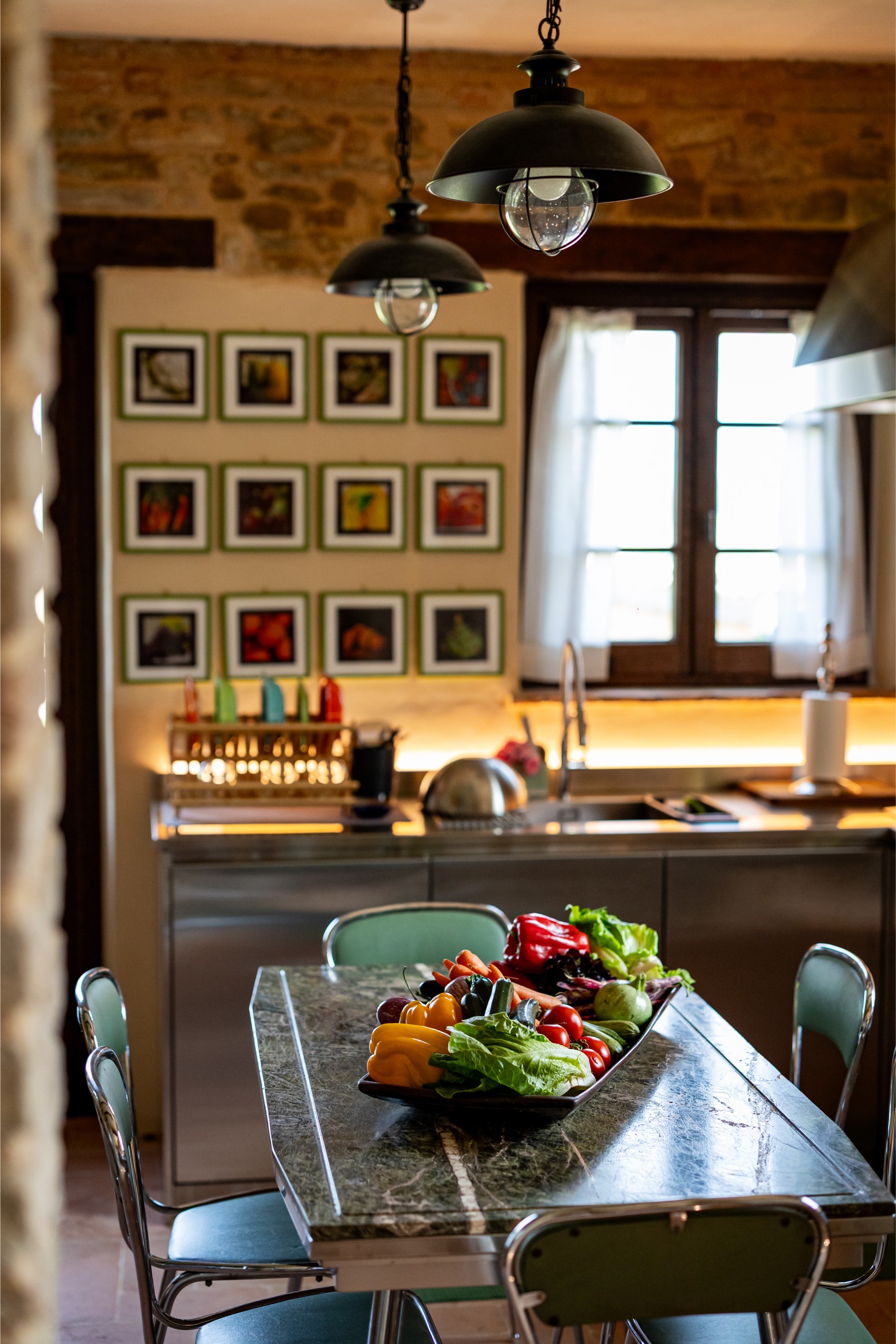 Dettaglio della sala da pranzo