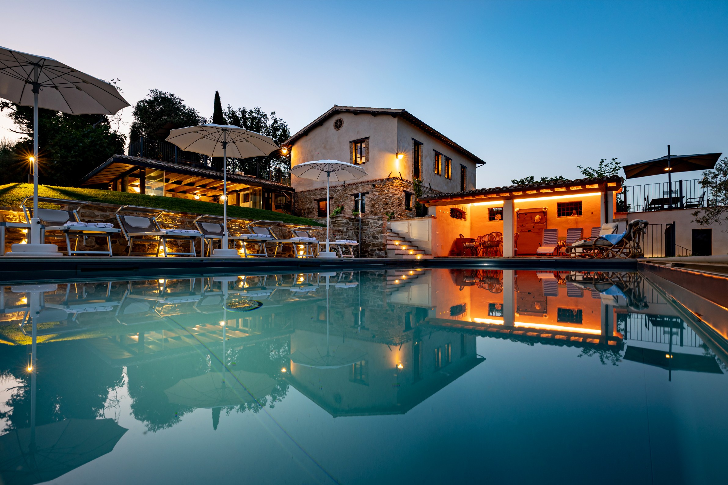 Panorama dalla piscina del Casale Isidoro